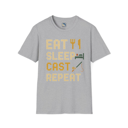Eat, Sleep, Cast, Repeat Unisex Softstyle T-Shirt