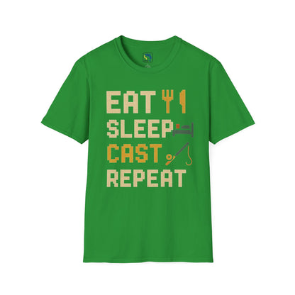 Eat, Sleep, Cast, Repeat Unisex Softstyle T-Shirt