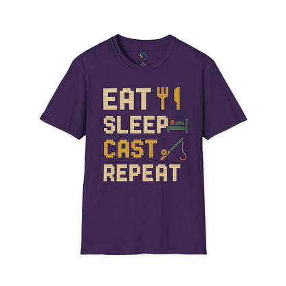 Eat, Sleep, Cast, Repeat Unisex Softstyle T-Shirt