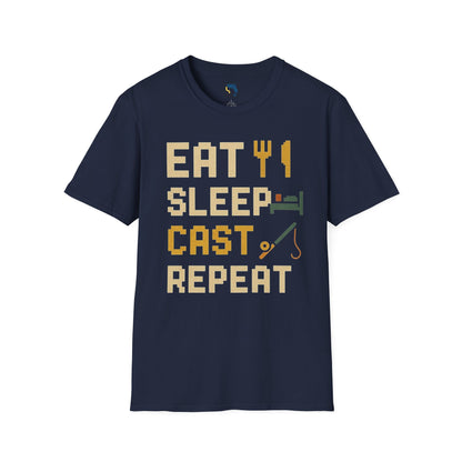 Eat, Sleep, Cast, Repeat Unisex Softstyle T-Shirt