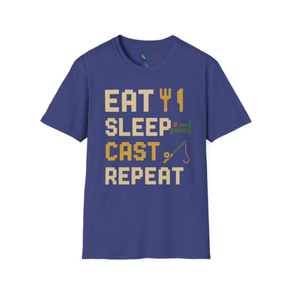 Eat, Sleep, Cast, Repeat Unisex Softstyle T-Shirt