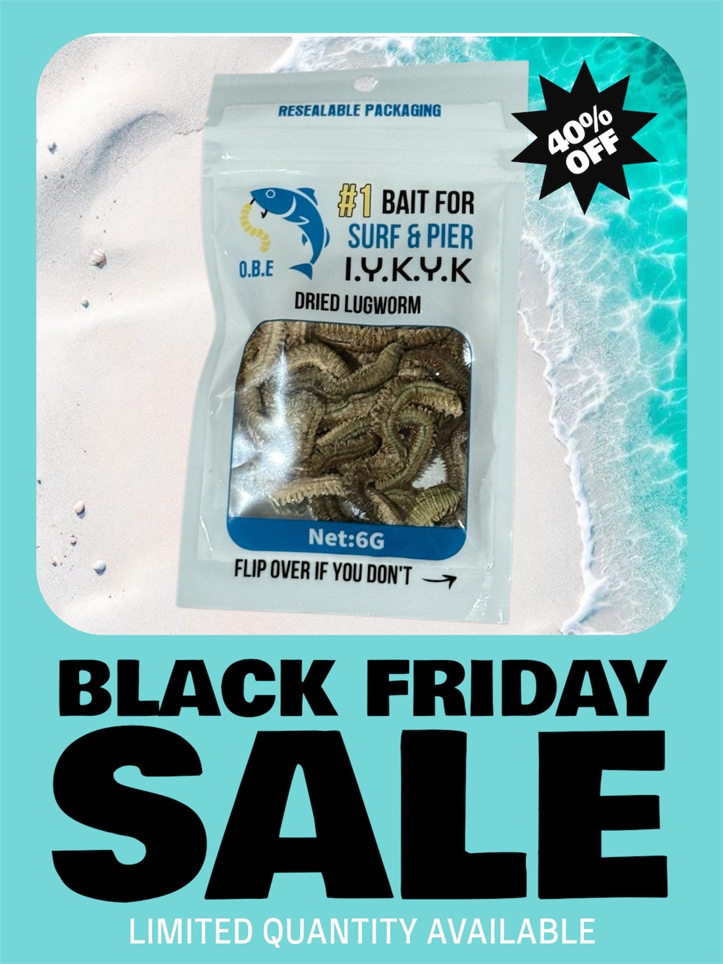 Dried Lugworm : #1 Bait for Surf & Pier